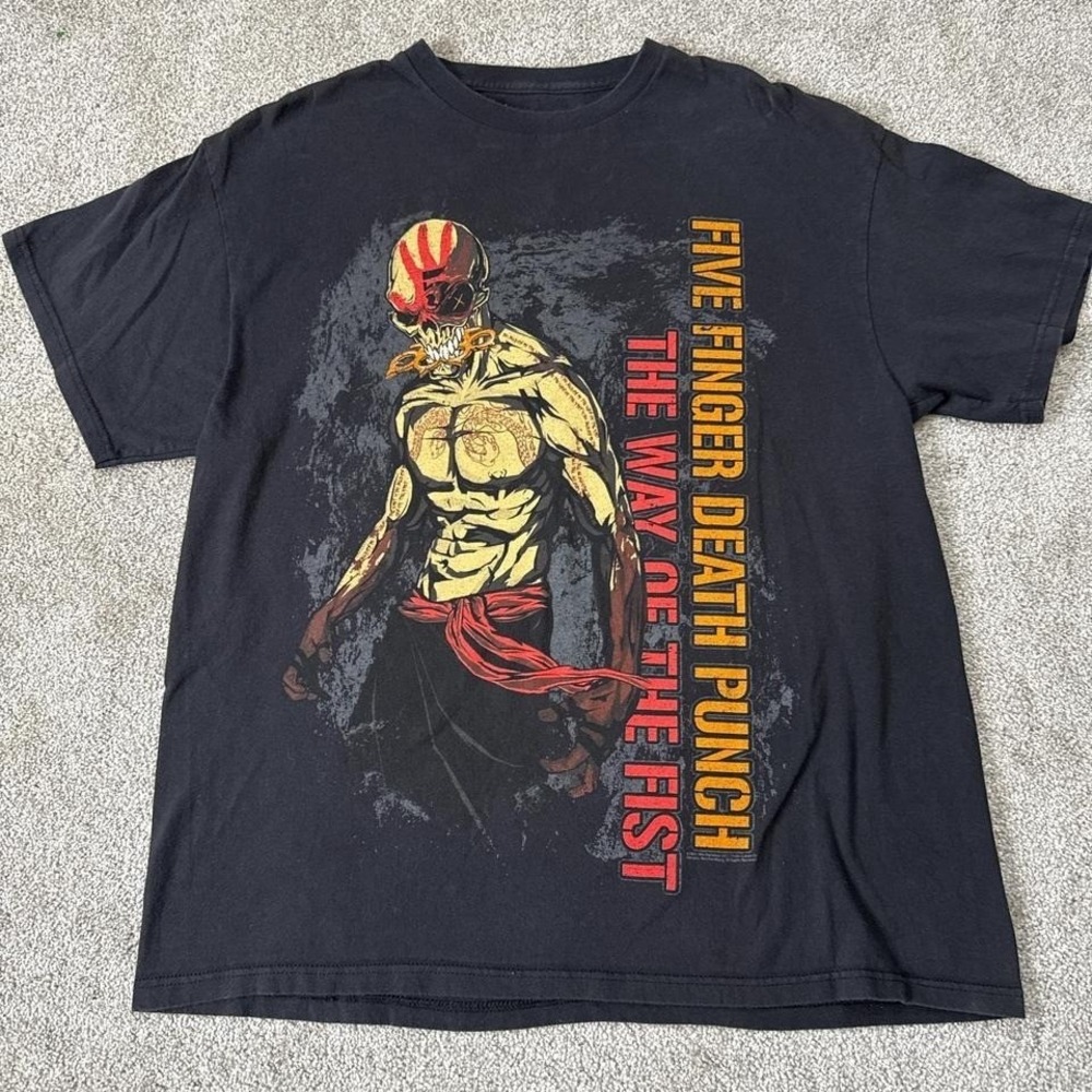 Five Finger Death Punch Band T-Shirt Large Black Metal Tee